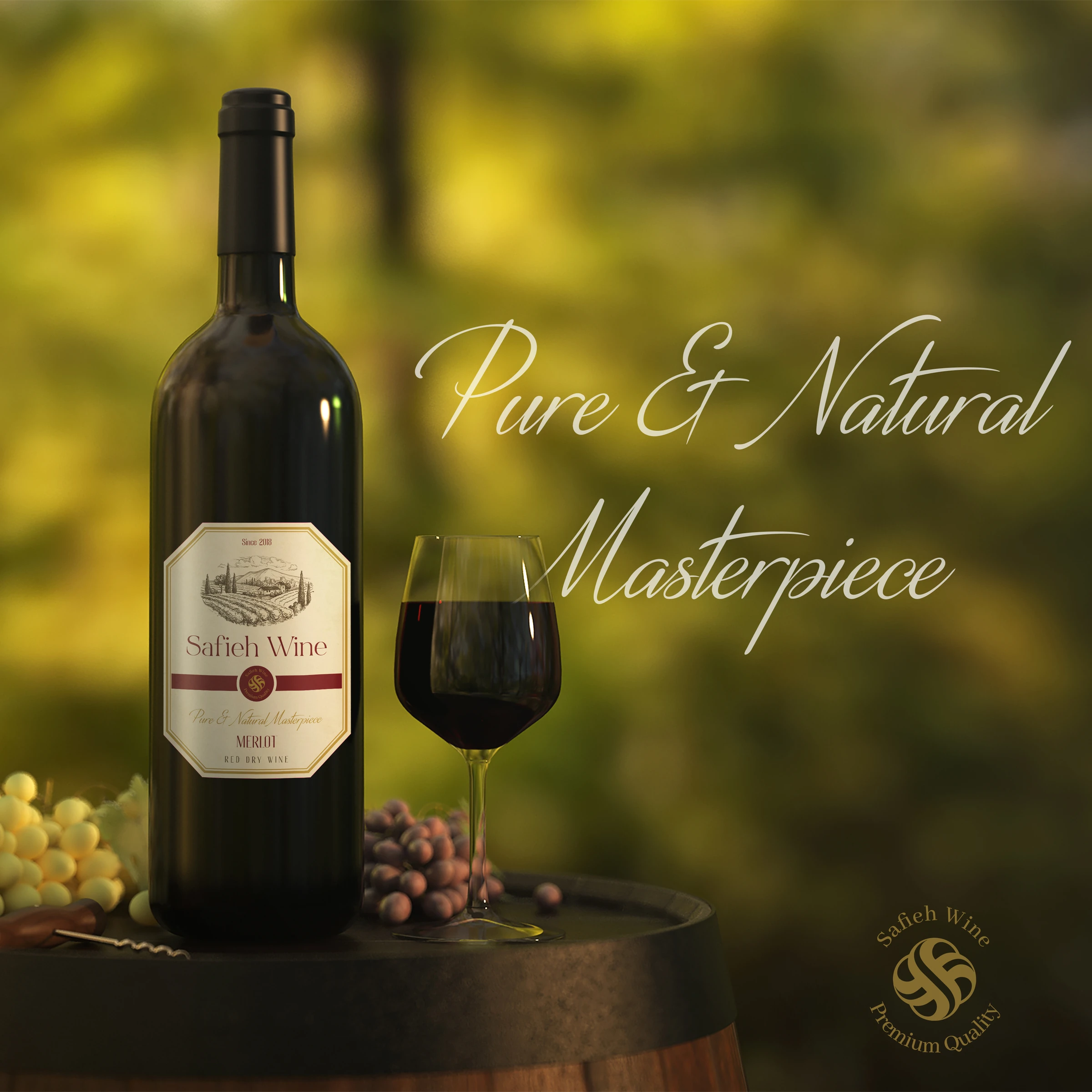 Wine Bottle Mockup — Riad Zoabi design portfolio